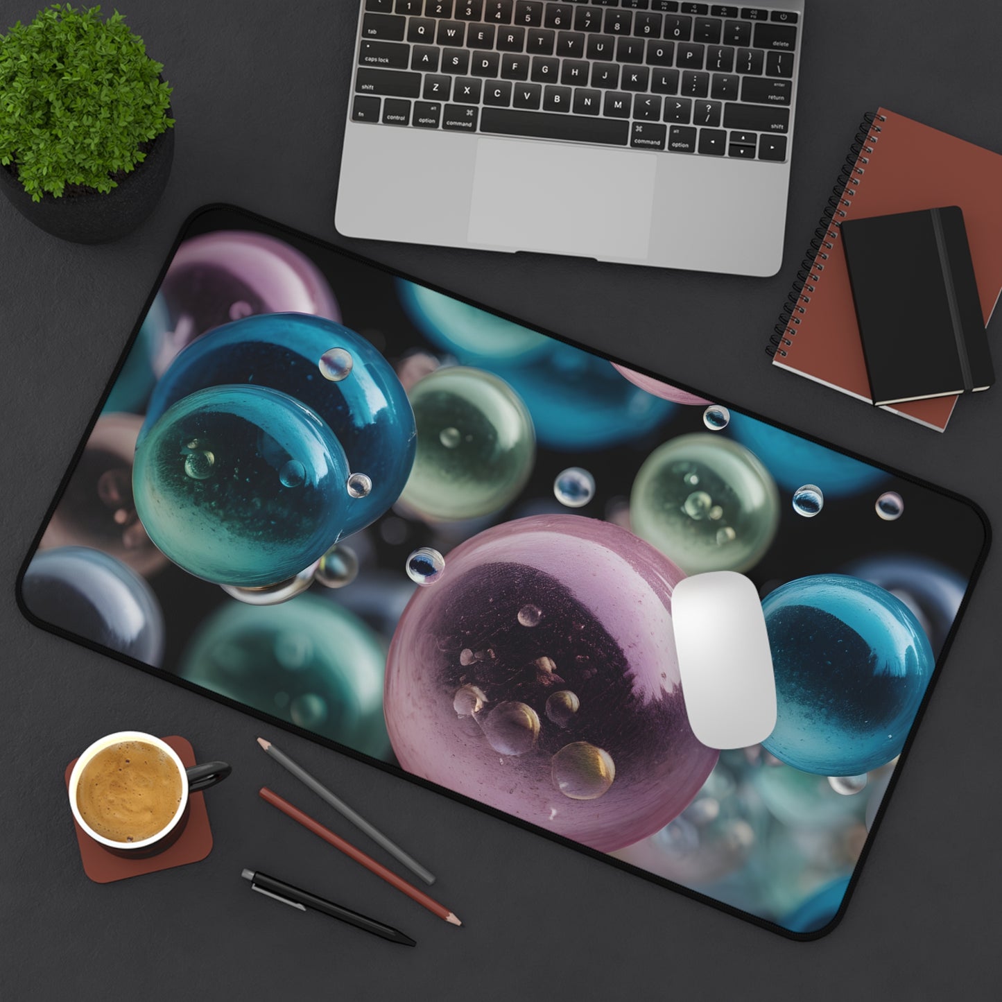 Ethereal Bubbles Desk Mat/Abstract Art Mouse Pad/Modern Art Mouse Pad/Large Desk Mat/Anti-Slip Mouse Pad/Gaming Mouse Pad