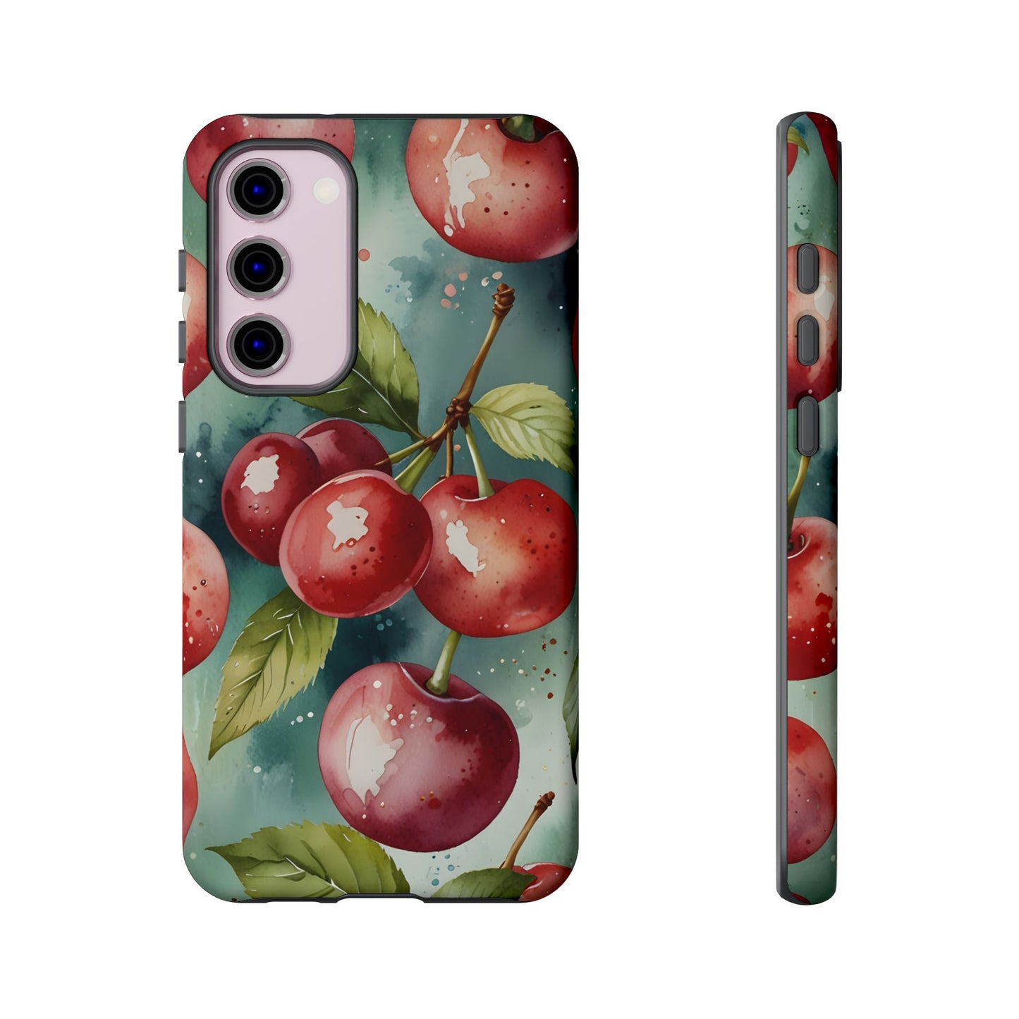 Watercolor Cherry Case/Vibrant Red Cherry, Botanical Fruit Tough Phone Case-Samsung Compatible, Gift for Her, Stylish Protection