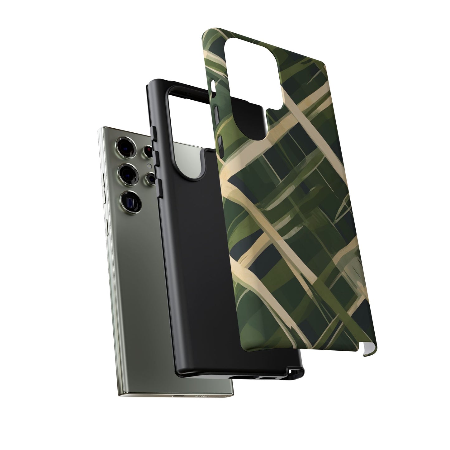 Green Abstract Grid Tough Phone Case Cover/Compatible with Samsung | Gift |Abstract Art Case|Colorful Protective Cover|Artistic Gift | Vibrant Design