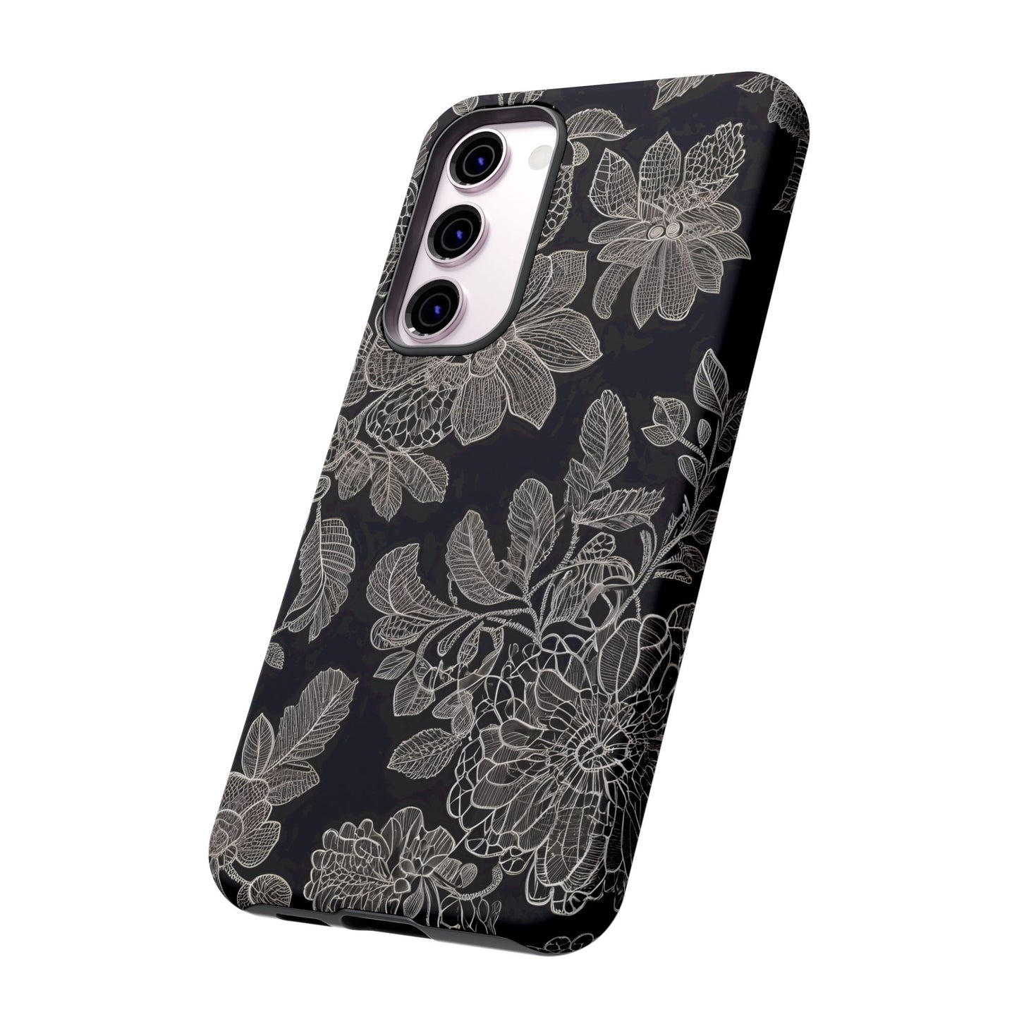 Vintage Lace Tough Phone Case - Samsung Compatible, Victorian Lace Design, Gift for Her, Flower Art, Birthday Present, Stylish Protection