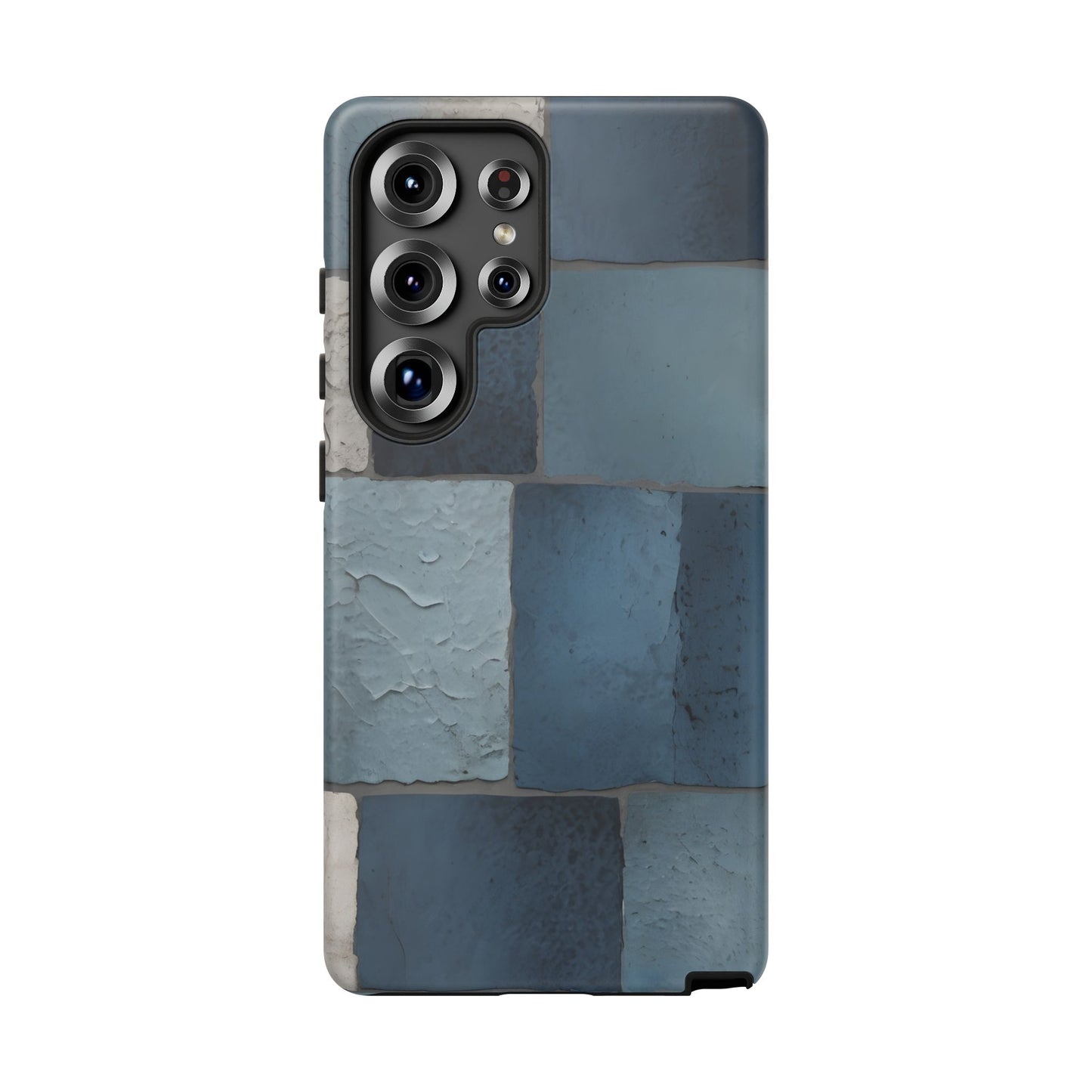 Urban Chic Blue Brick Textured Pattern/Compatible with Samsung|Abstract Art Case|Colorful Protective Cover|Artistic Gift|Vibrant Design