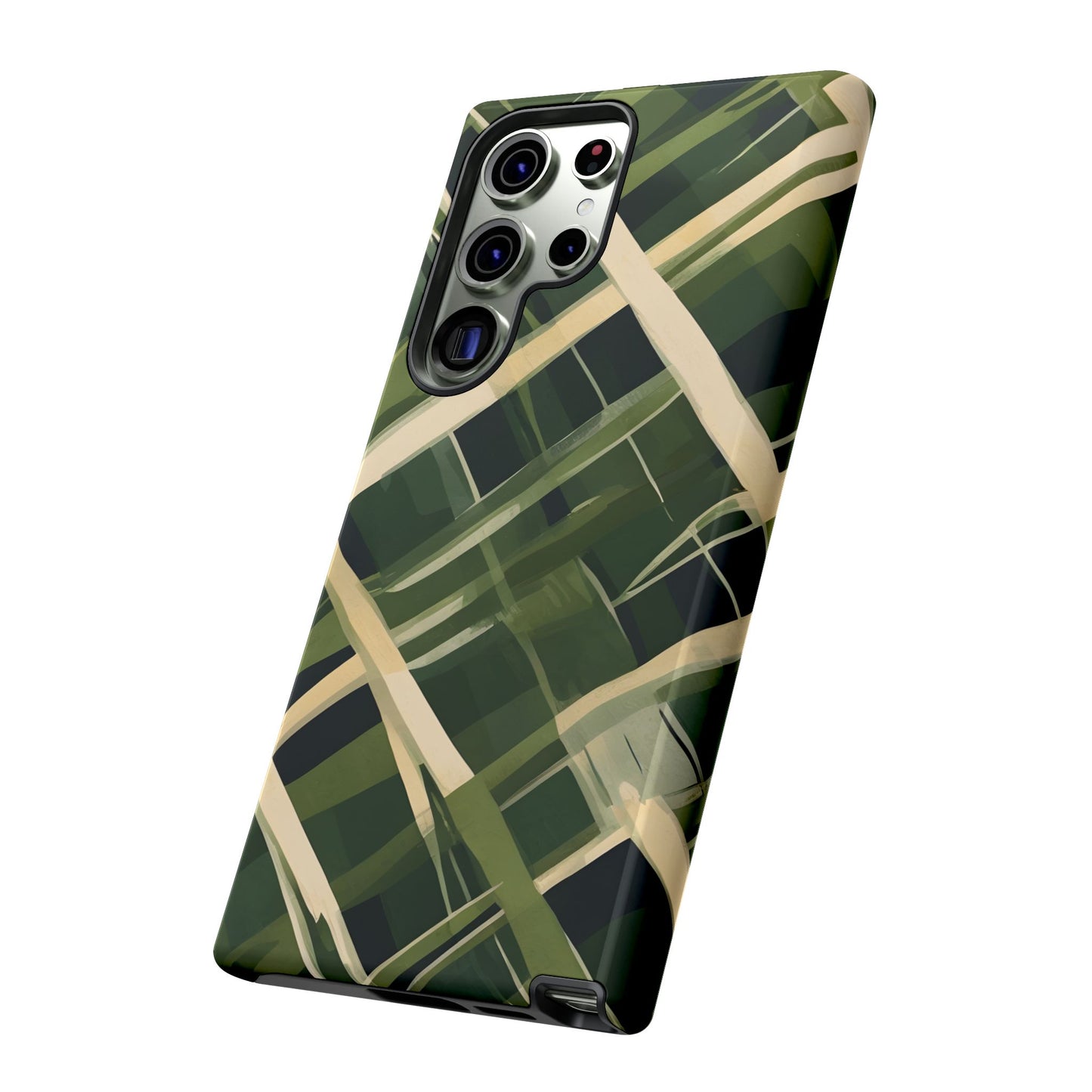 Green Abstract Grid Tough Phone Case Cover/Compatible with Samsung | Gift |Abstract Art Case|Colorful Protective Cover|Artistic Gift | Vibrant Design