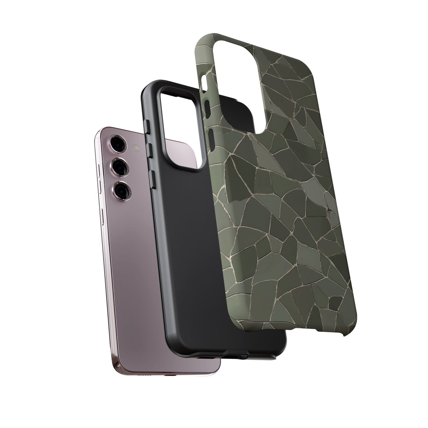 Sage Green Cracked Tile Phone Case Cover / Gift / Compatible with Samsung / Gift for Her, Birthday Present, Stylish Protection