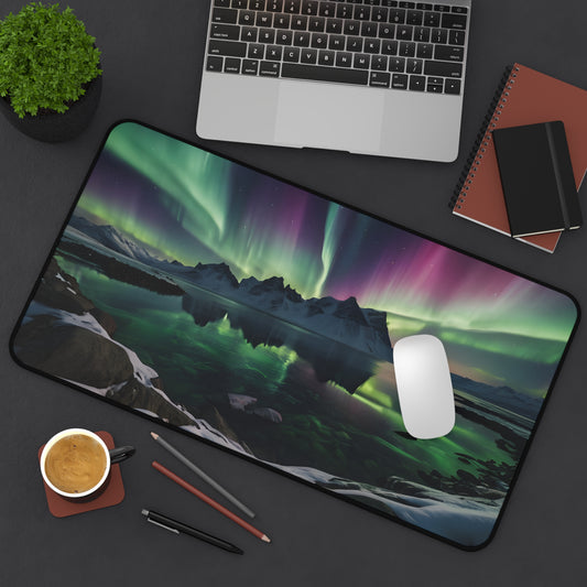 Aurora Borealis Desk Mat/Northern Lights Mouse Pad/Celestial Mouse Pad/Anti-Slip Mouse Pad/Durable Mouse Pad/Gaming Mouse Pad