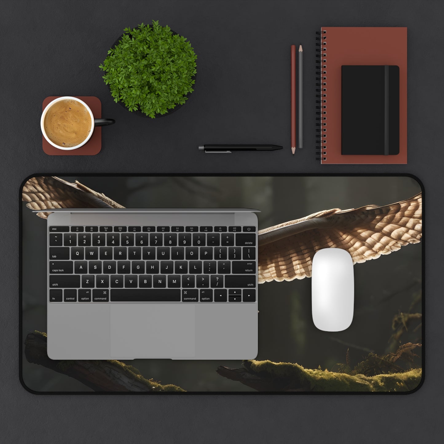 Wise Owl Desk Mat/Owl Mouse Pad/Forest Animal Mouse Pad/Large Desk Mat/Anti-Slip Mouse Pad/Durable Mouse Pad/Gaming Mouse Pad