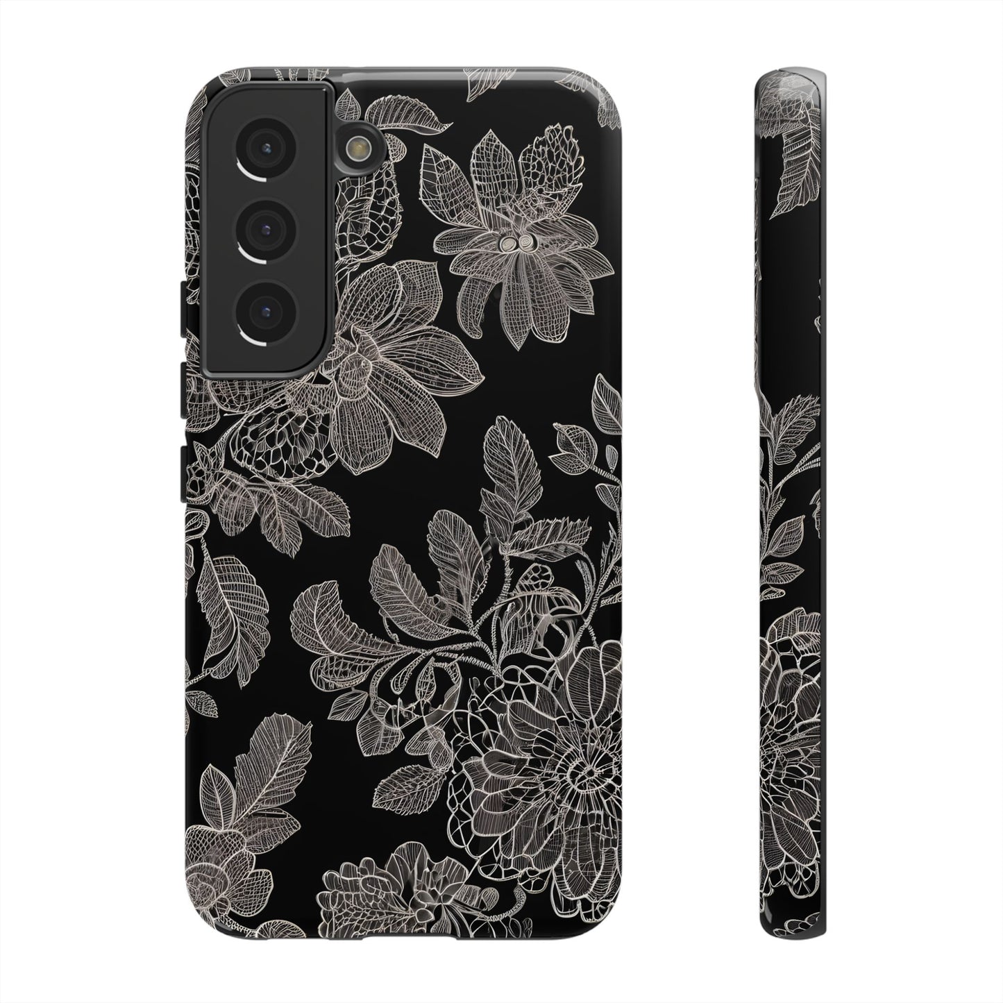 Vintage Lace Tough Phone Case - Samsung Compatible, Victorian Lace Design, Gift for Her, Flower Art, Birthday Present, Stylish Protection