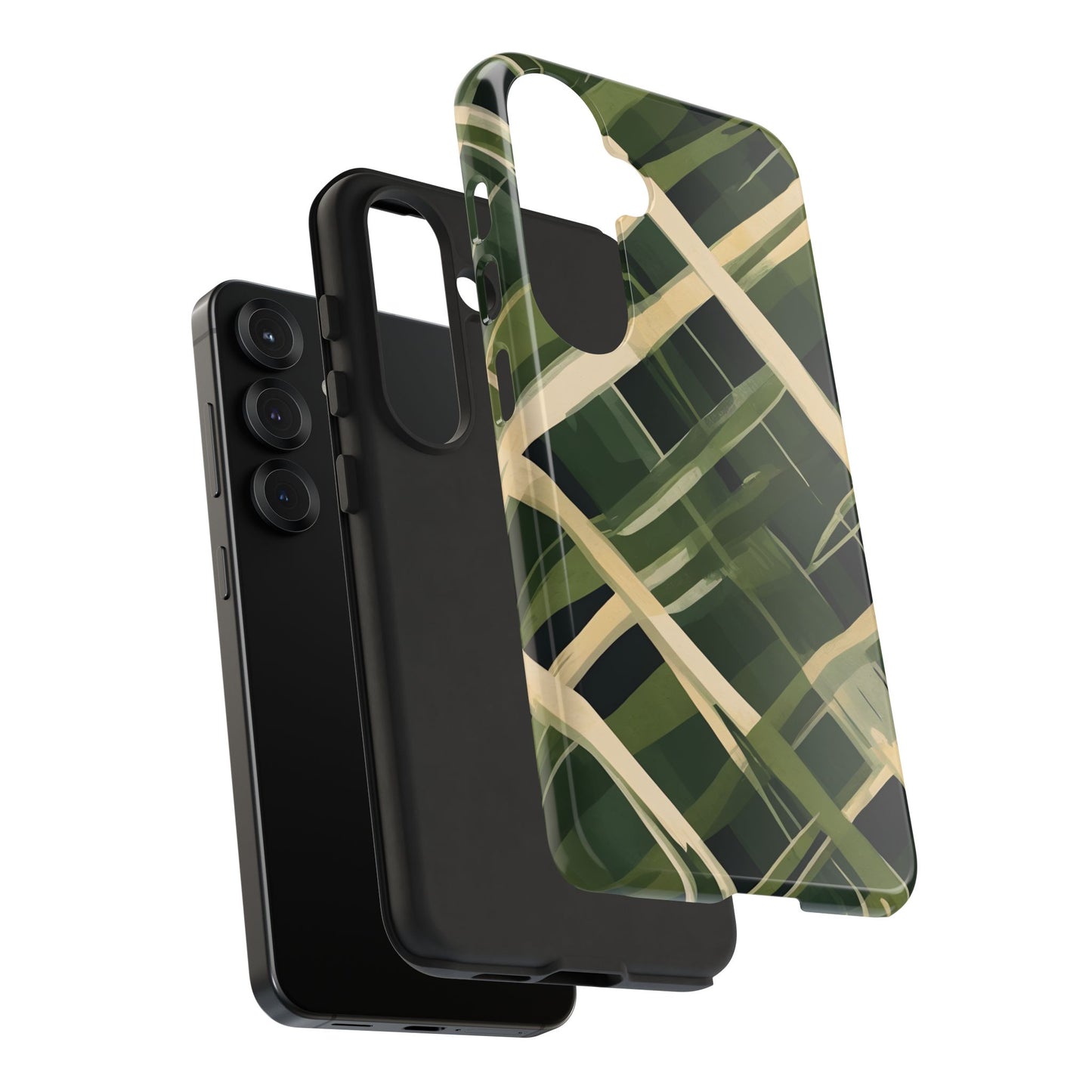 Green Abstract Grid Tough Phone Case Cover/Compatible with Samsung | Gift |Abstract Art Case|Colorful Protective Cover|Artistic Gift | Vibrant Design