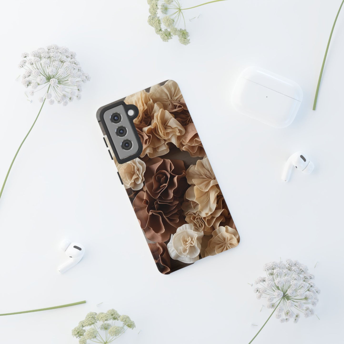 Delicate Fabric Flower Phone Case Cover/Compatible with Samsung/Gift/Gift for Her, Stylish Protection