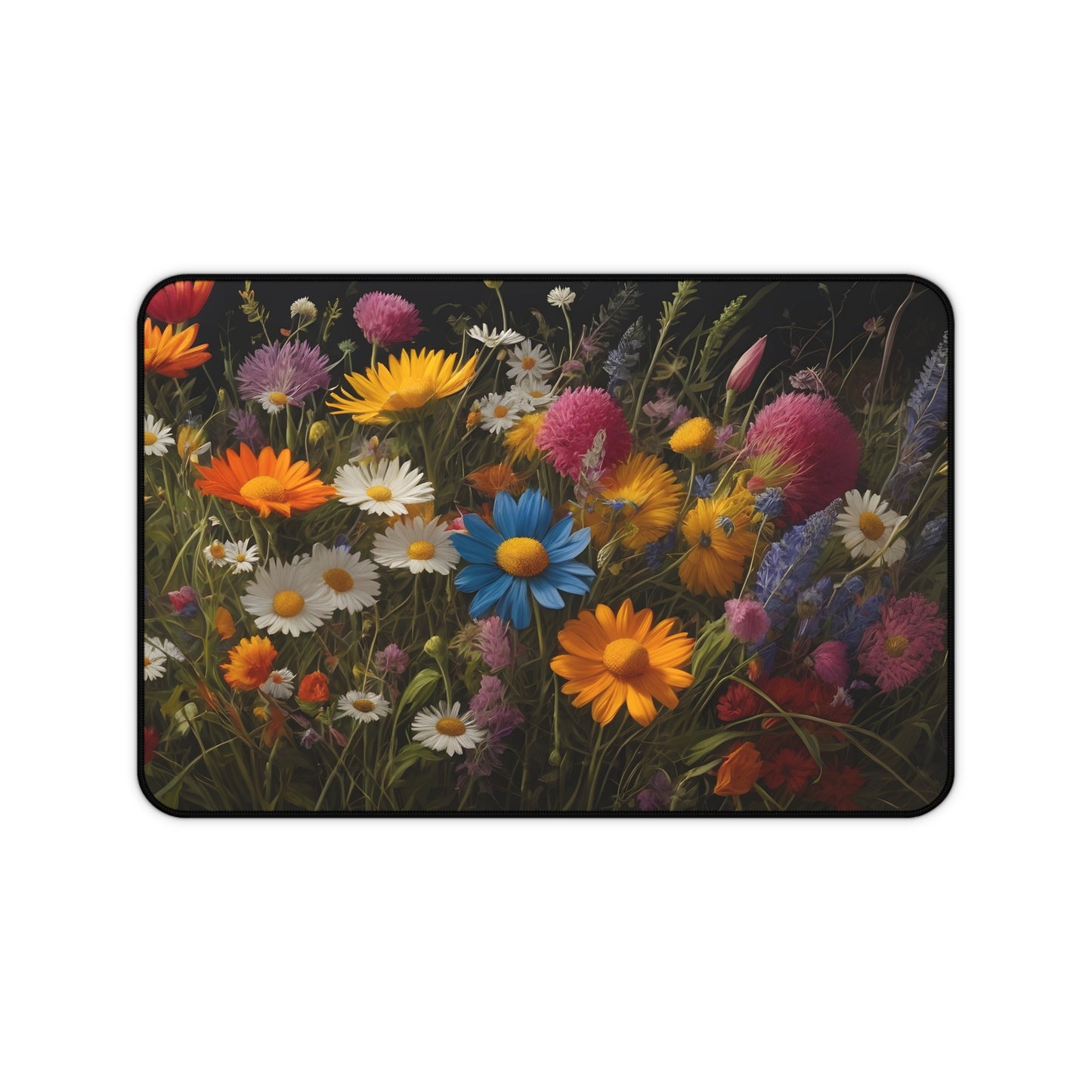Vibrant Wildflower Desk Mat/Floral Mouse Pad/Nature-Inspired Desk Pad/Anti-Slip Mouse Pad/Durable Desk Mat/Gaming Mouse Pad
