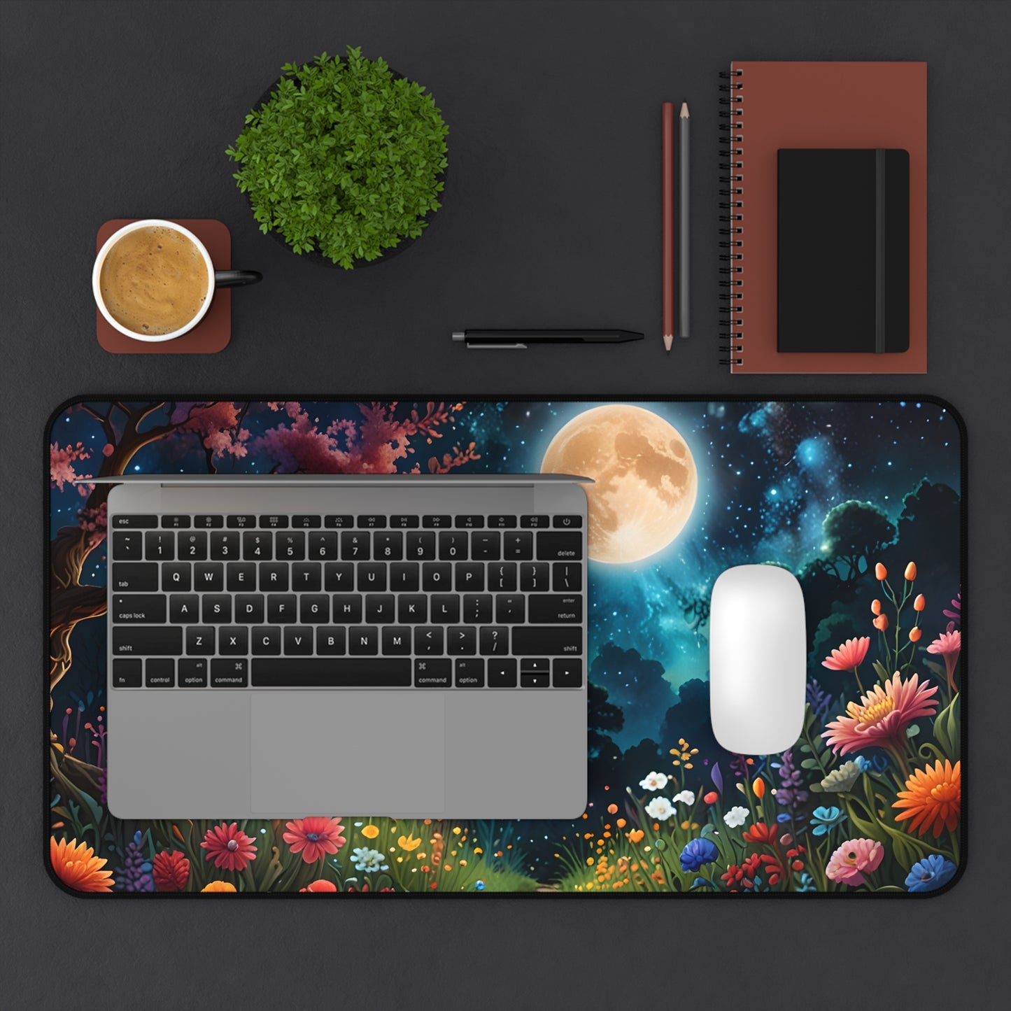 Enchanting Moonlight Forest Desk Mat/Fantasy Forest Mouse Pad/Magical Forest Mouse Pad/Anti-Slip/Gaming Mouse Pad
