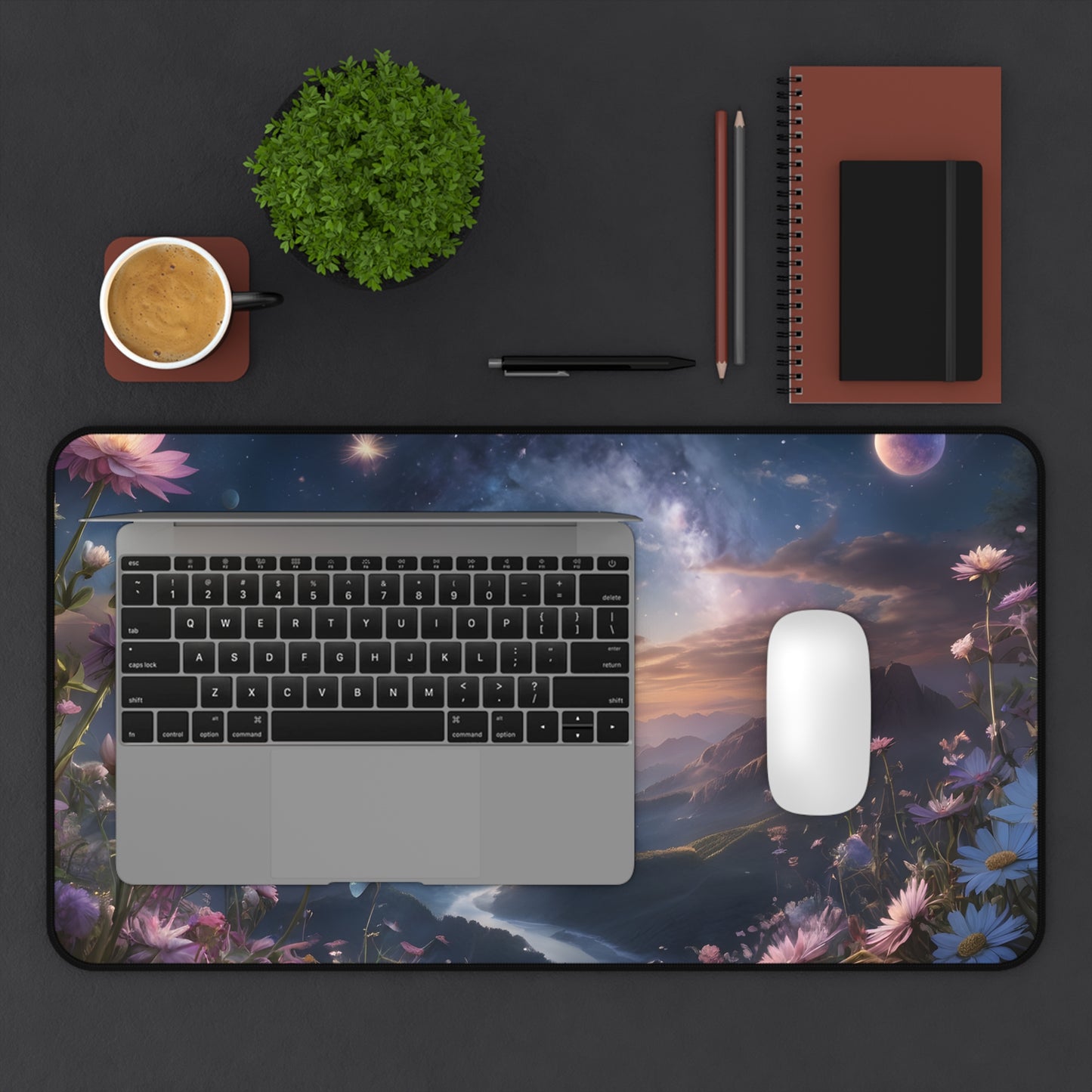 Celestial Dreamscape Desk Mat/Cosmic Landscape Mouse Pad/Fantasy Art Mouse Pad/Anti-Slip Mouse Pad/Gaming Mouse Pad