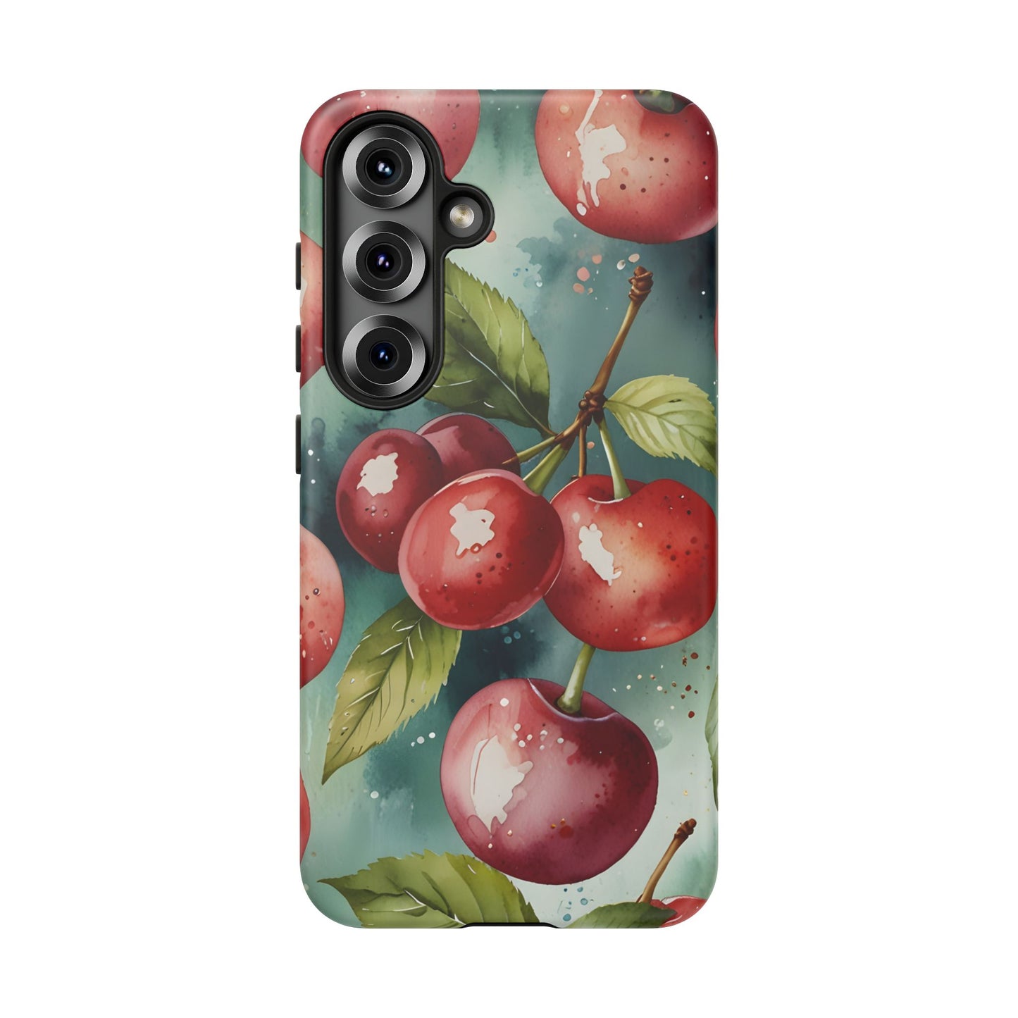Watercolor Cherry Case/Vibrant Red Cherry, Botanical Fruit Tough Phone Case-Samsung Compatible, Gift for Her, Stylish Protection