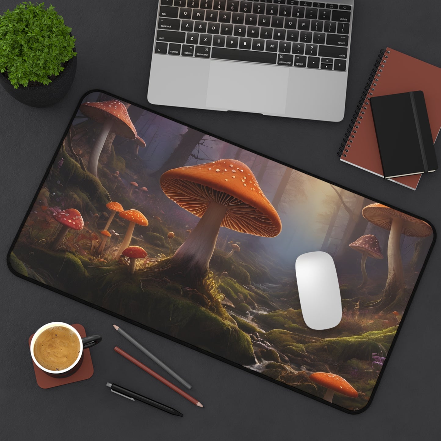 Enchanting Mushroom Forest Desk Mat/Fantasy Forest Mouse Pad/Magical Forest Mouse Pad/Anti-Slip Mouse Pad/Gaming Mouse Pad