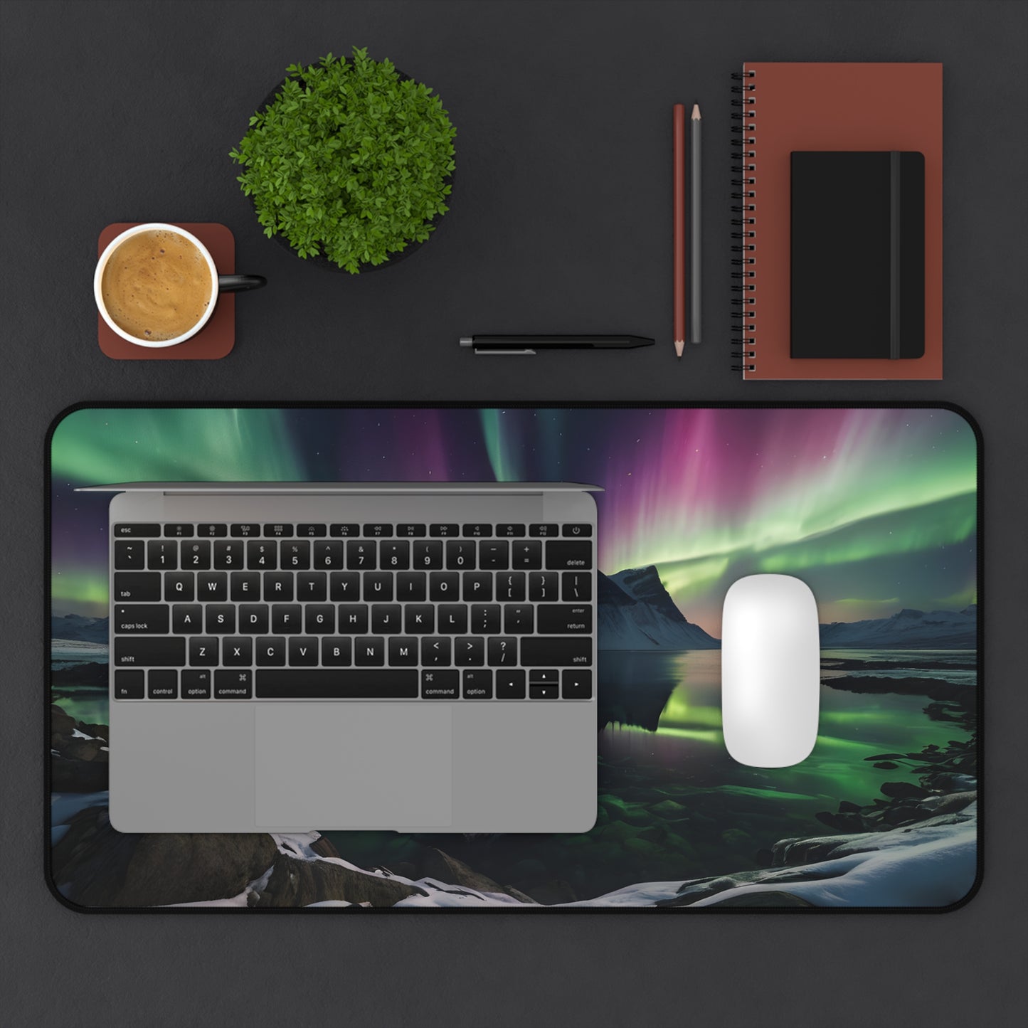 Aurora Borealis Desk Mat/Northern Lights Mouse Pad/Celestial Mouse Pad/Anti-Slip Mouse Pad/Durable Mouse Pad/Gaming Mouse Pad