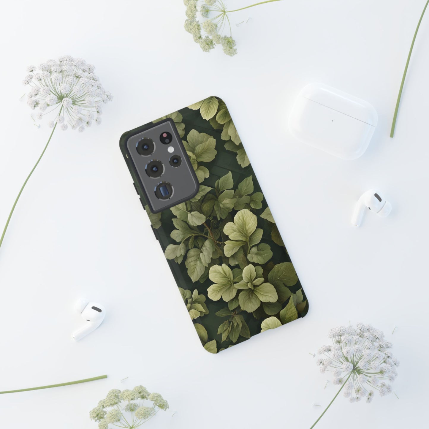 Stylish Green Leaf Samsung Phone Case - Durable & Trendy Design|Colorful Protective Cover|Artistic Gift|Vibrant Design
