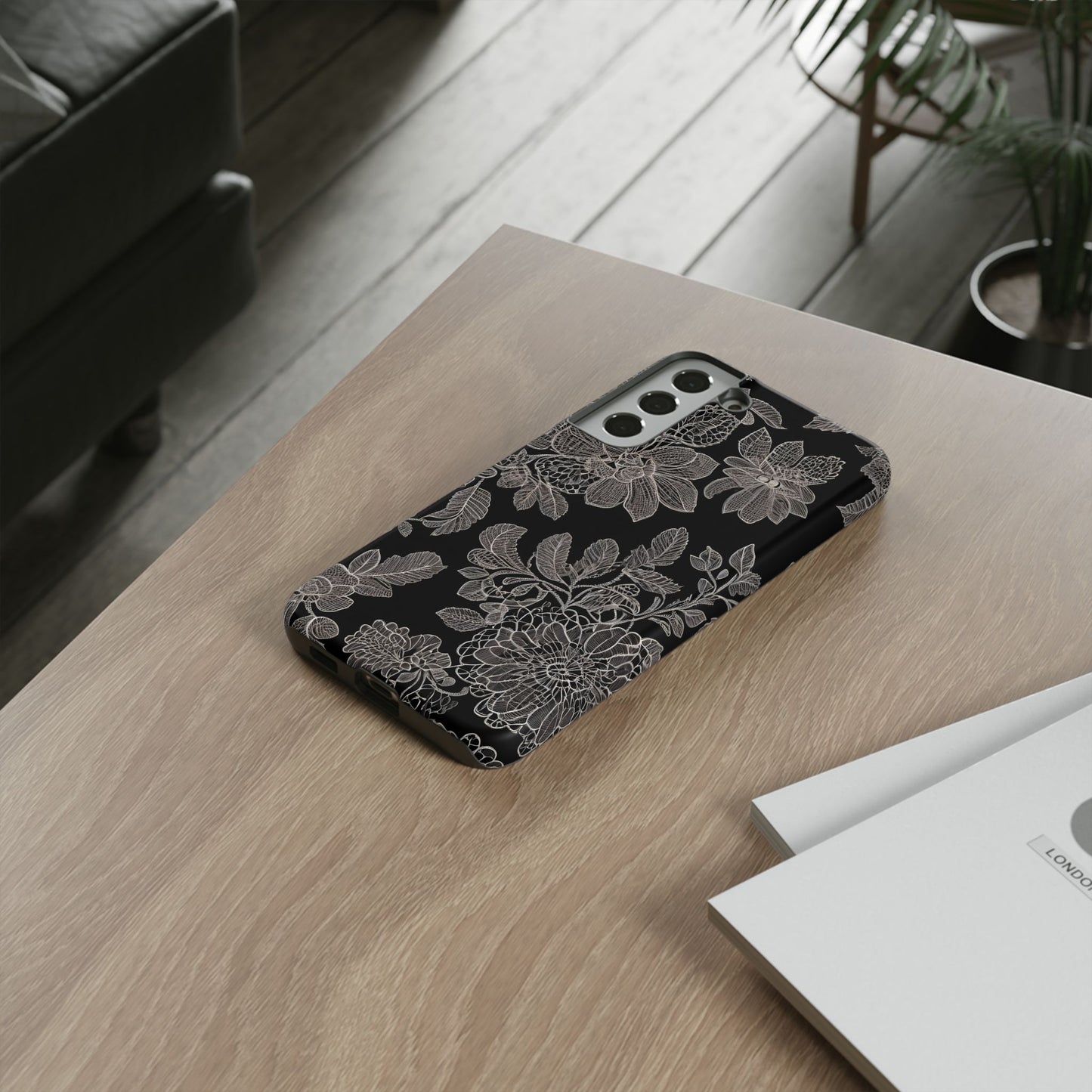 Vintage Lace Tough Phone Case - Samsung Compatible, Victorian Lace Design, Gift for Her, Flower Art, Birthday Present, Stylish Protection