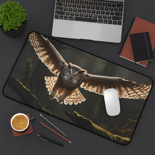 Wise Owl Desk Mat/Owl Mouse Pad/Forest Animal Mouse Pad/Large Desk Mat/Anti-Slip Mouse Pad/Durable Mouse Pad/Gaming Mouse Pad