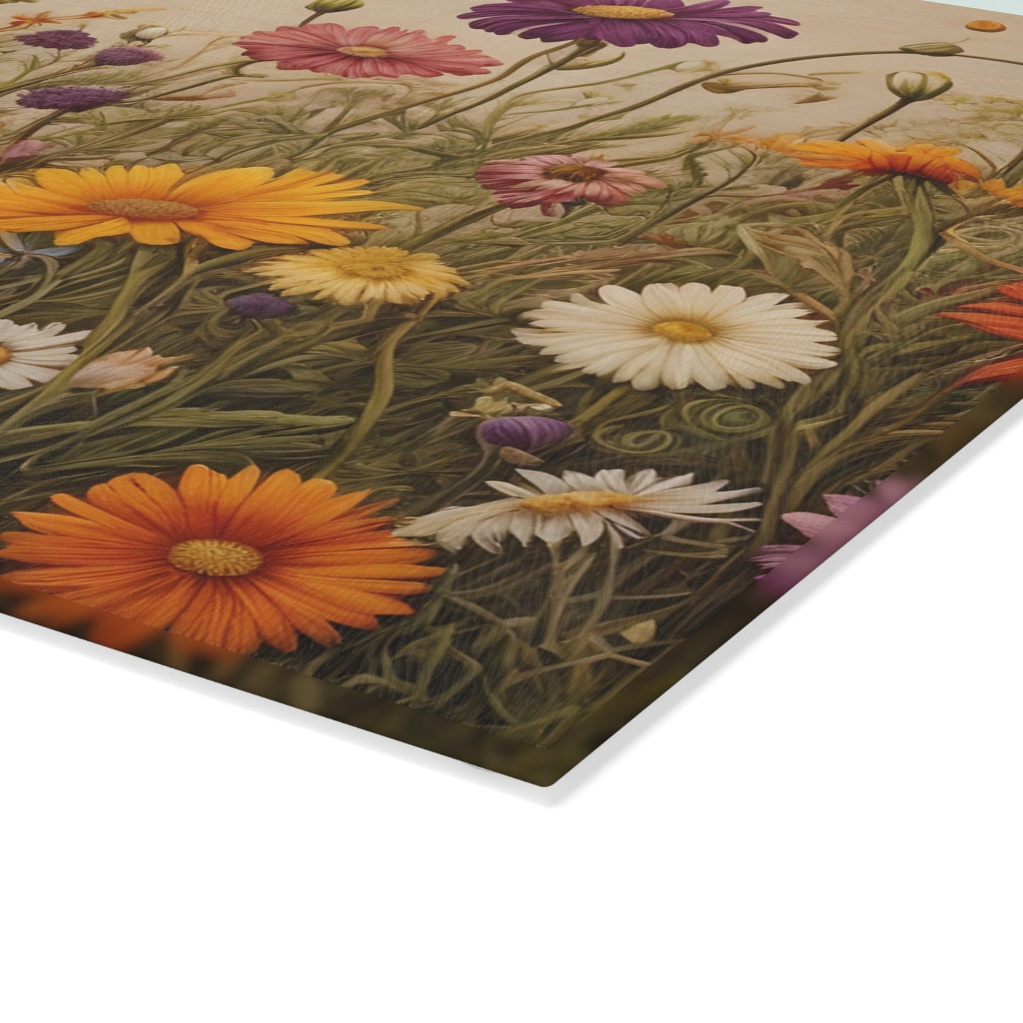 Vibrant Wildflower Cutting Board/Kitchen Cutting Board/Chopping Board/Large Cutting Board/Non-Slip Cutting Board | Durable Cutting Board