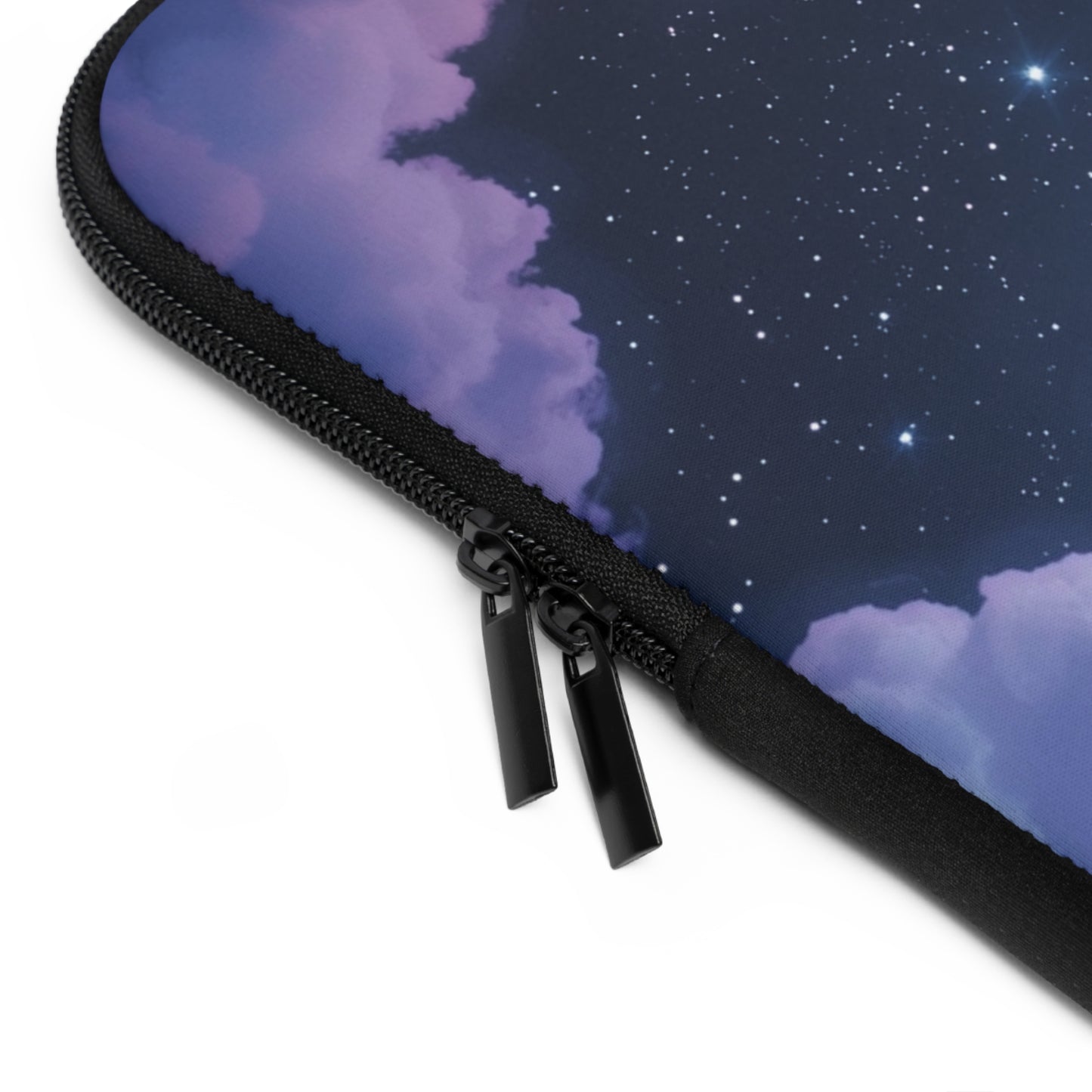 Dreamy Starry Night Laptop Sleeve - Crescent Moon with Purple Clouds Celestial Design Protective Case for any Laptop or Tablet