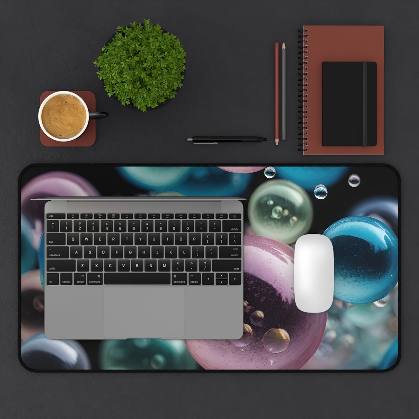 Ethereal Bubbles Desk Mat/Abstract Art Mouse Pad/Modern Art Mouse Pad/Large Desk Mat/Anti-Slip Mouse Pad/Gaming Mouse Pad