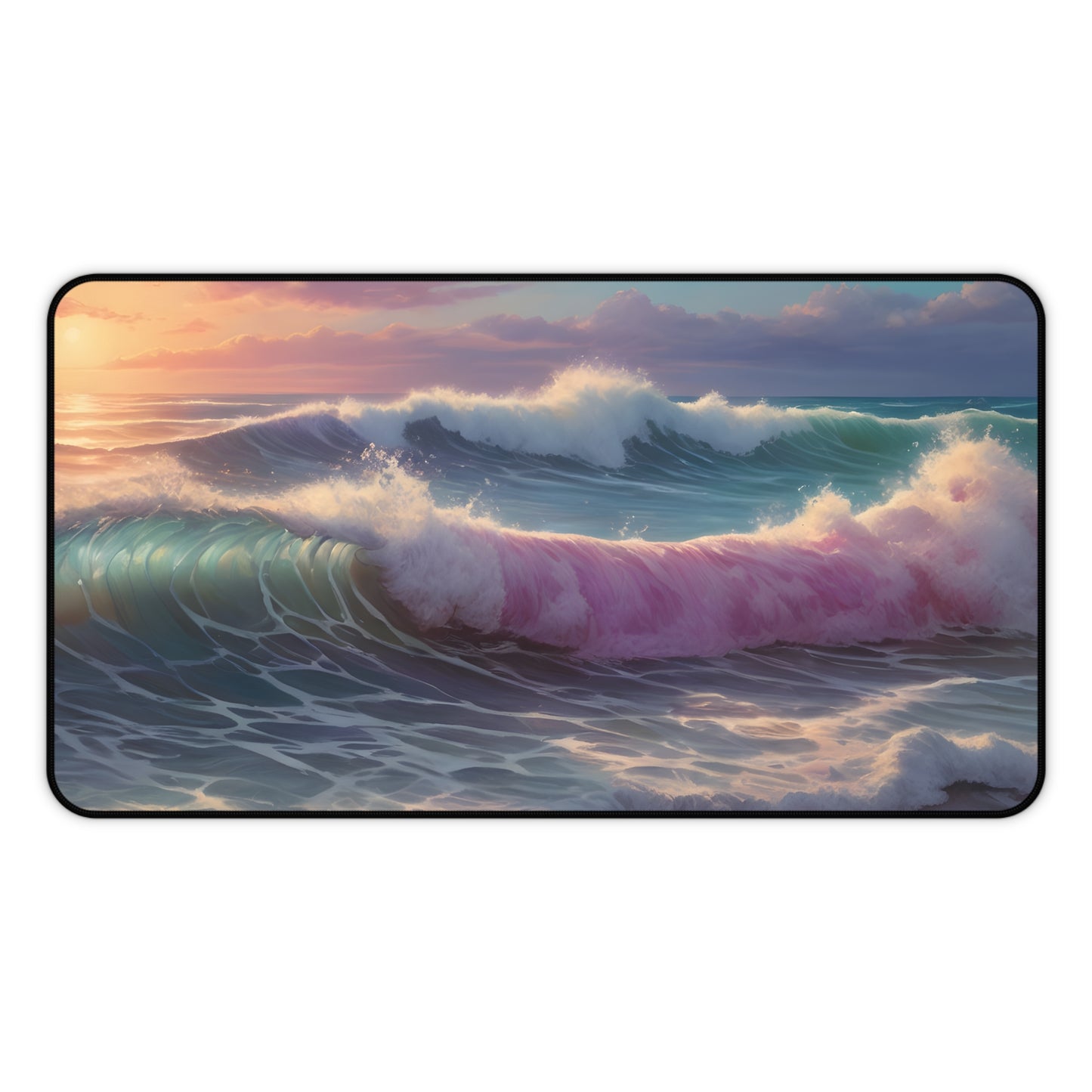 Serene Sunset Waves Desk Mat/Ocean Wave Mouse Pad/Beach Mouse Pad/Anti-Slip Mouse Pad/Durable Mouse Pad/Gaming Mouse Pad