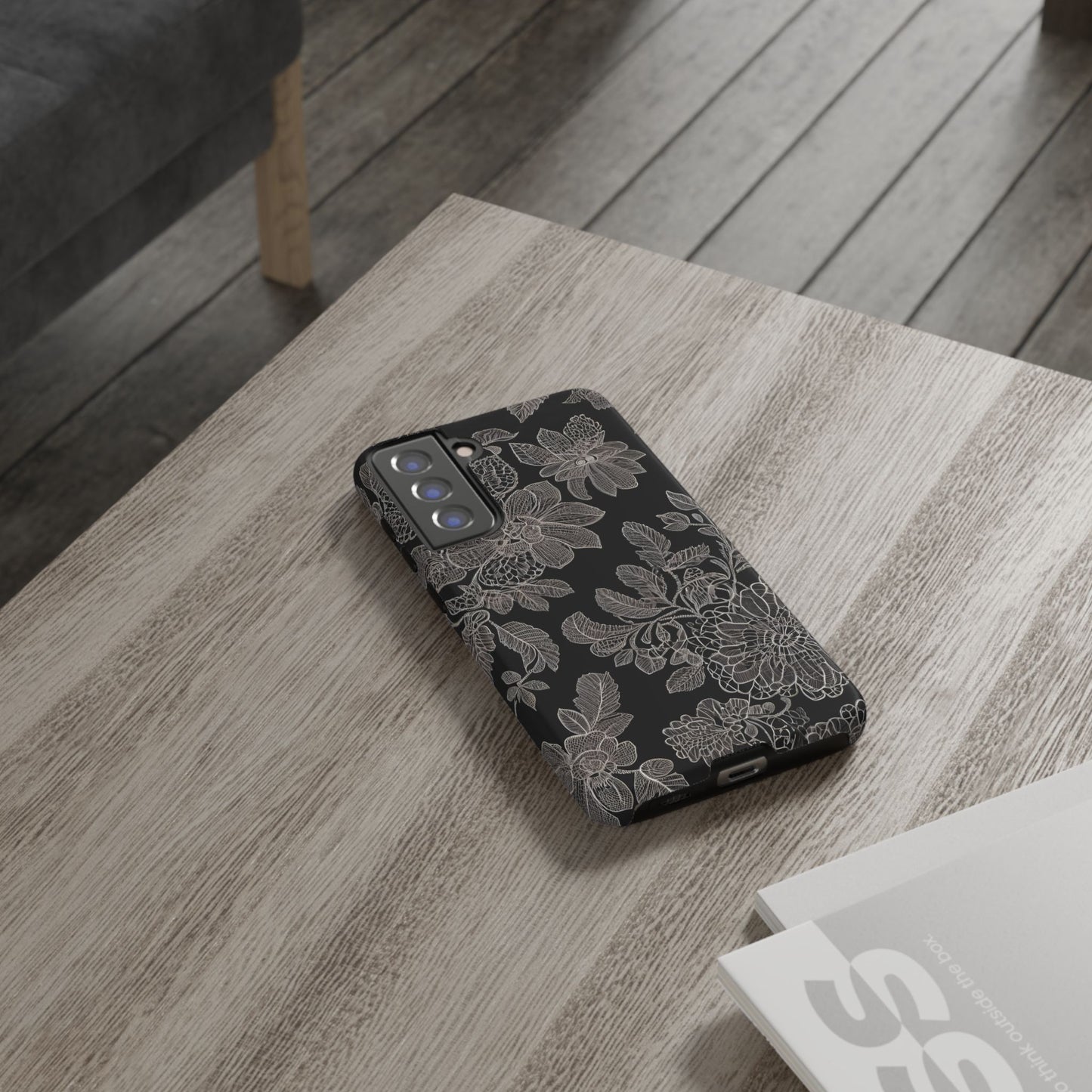 Vintage Lace Tough Phone Case - Samsung Compatible, Victorian Lace Design, Gift for Her, Flower Art, Birthday Present, Stylish Protection
