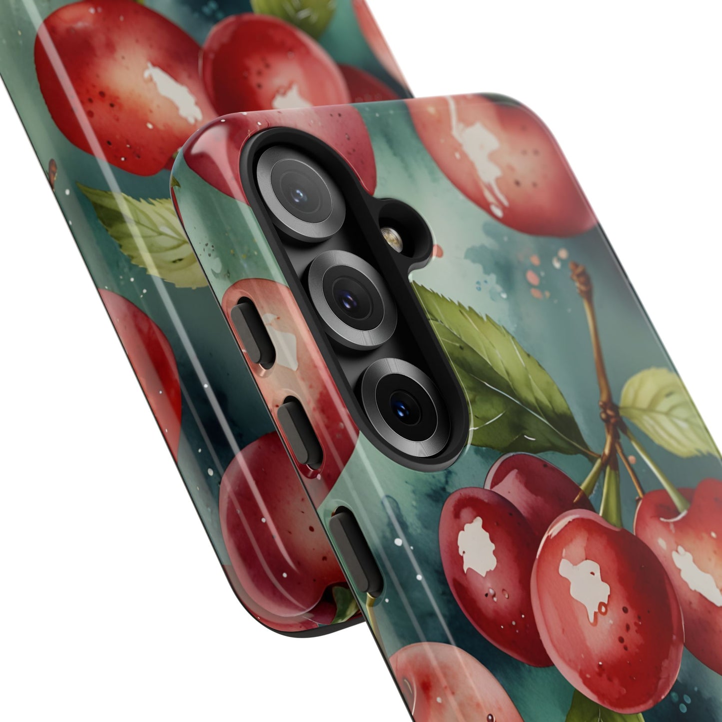 Watercolor Cherry Case/Vibrant Red Cherry, Botanical Fruit Tough Phone Case-Samsung Compatible, Gift for Her, Stylish Protection