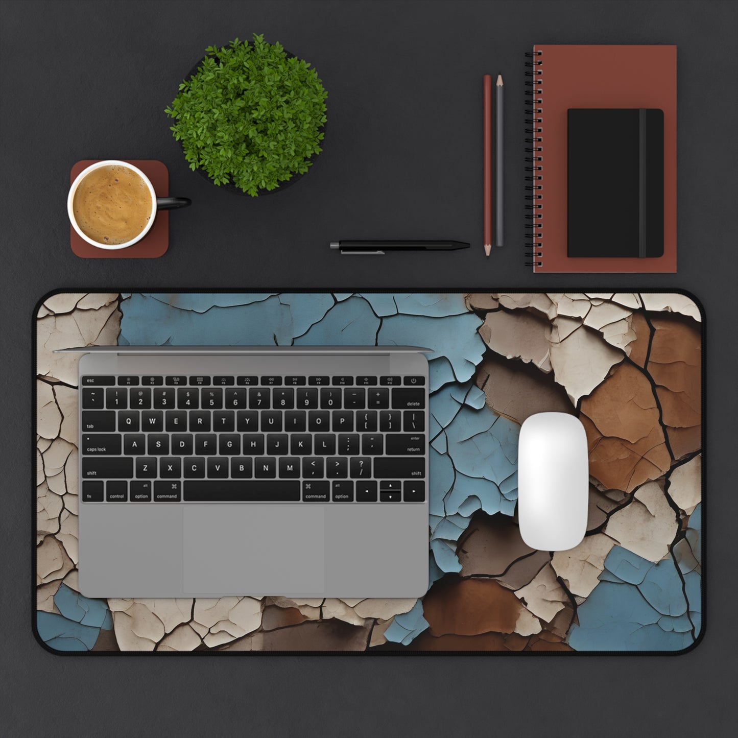 Cracked Paint Desk Mat/Abstract Art Mouse Pad/Industrial Design/Anti-Slip Mouse Pad/Durable Mouse Pad/Gaming Mouse Pad