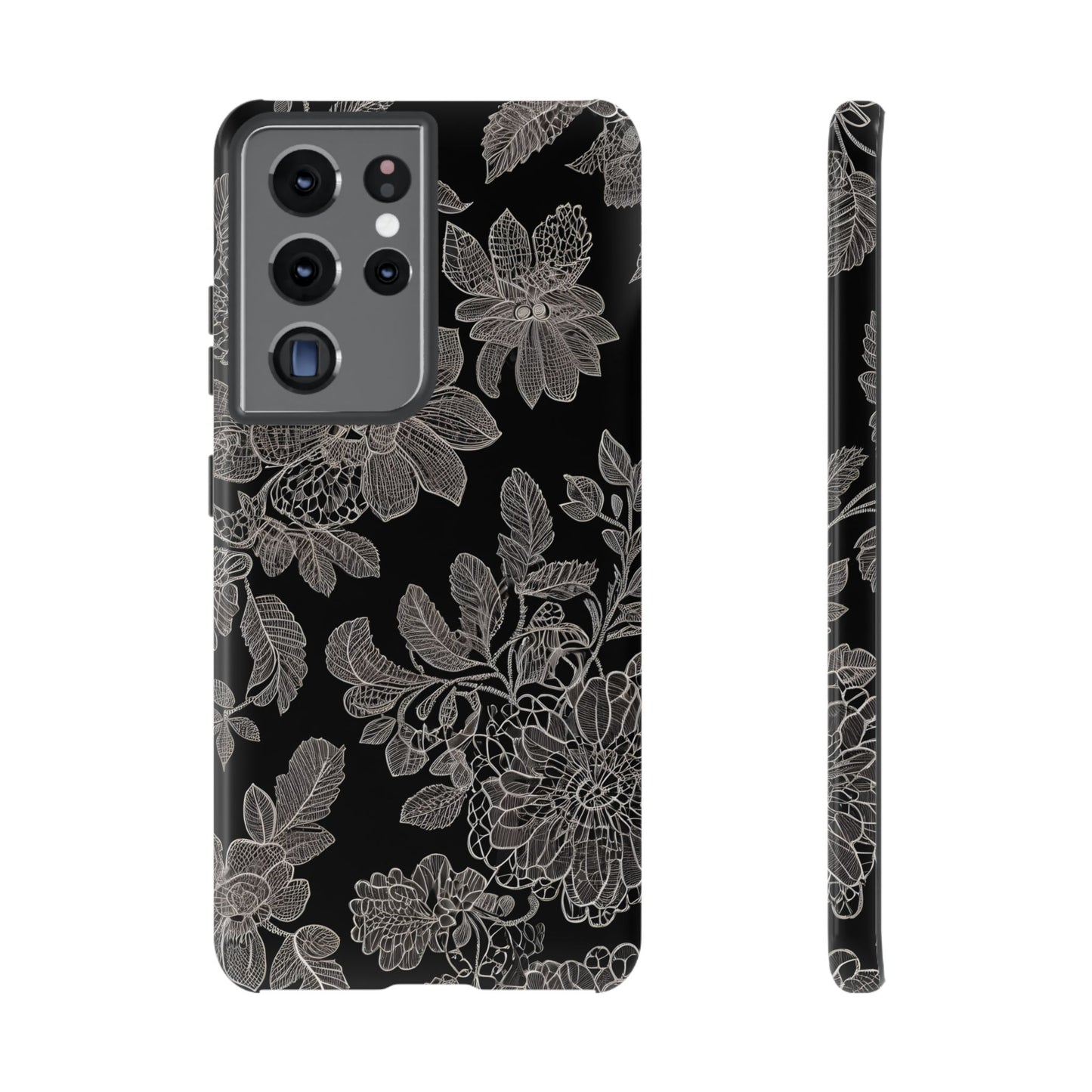 Vintage Lace Tough Phone Case - Samsung Compatible, Victorian Lace Design, Gift for Her, Flower Art, Birthday Present, Stylish Protection