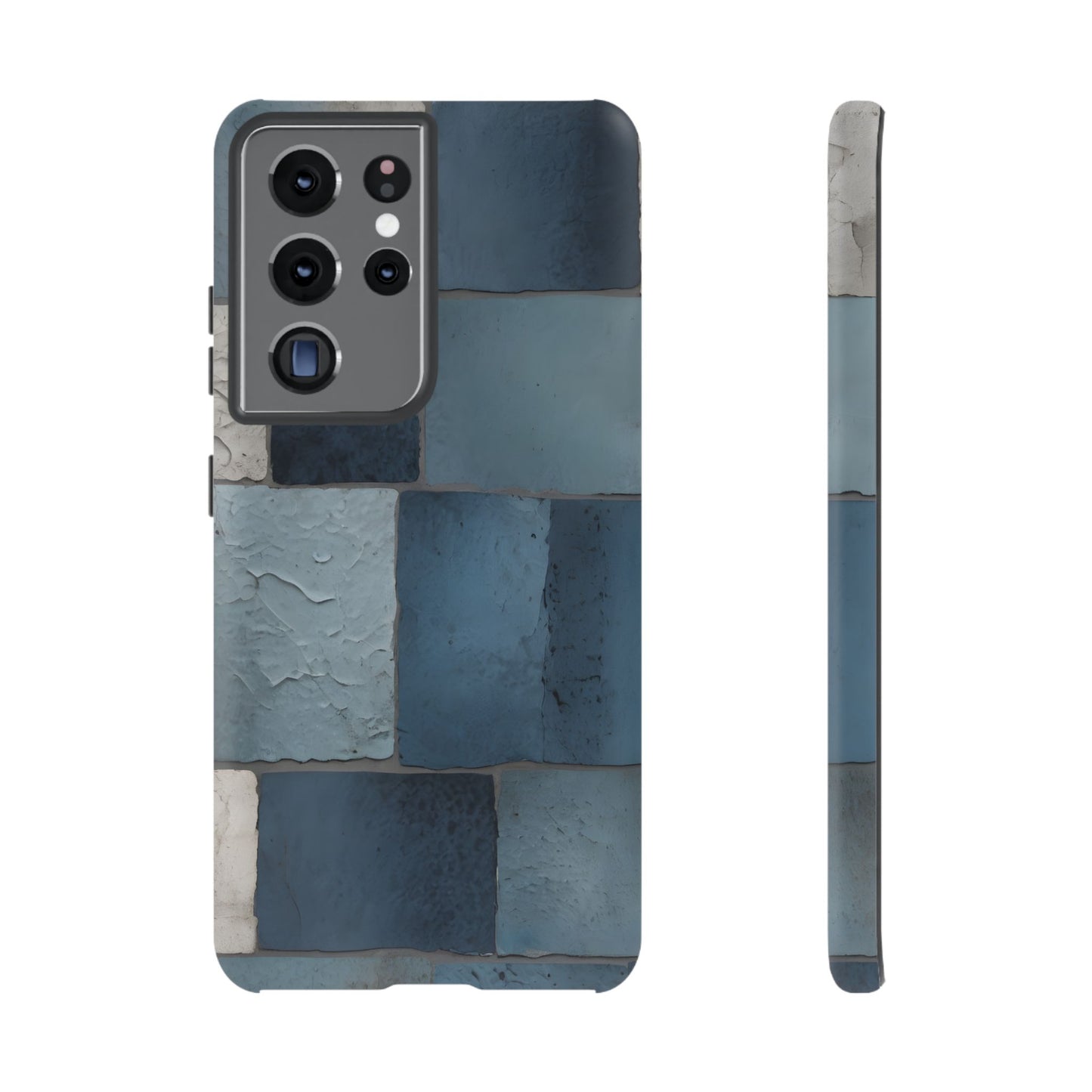 Urban Chic Blue Brick Textured Pattern/Compatible with Samsung|Abstract Art Case|Colorful Protective Cover|Artistic Gift|Vibrant Design