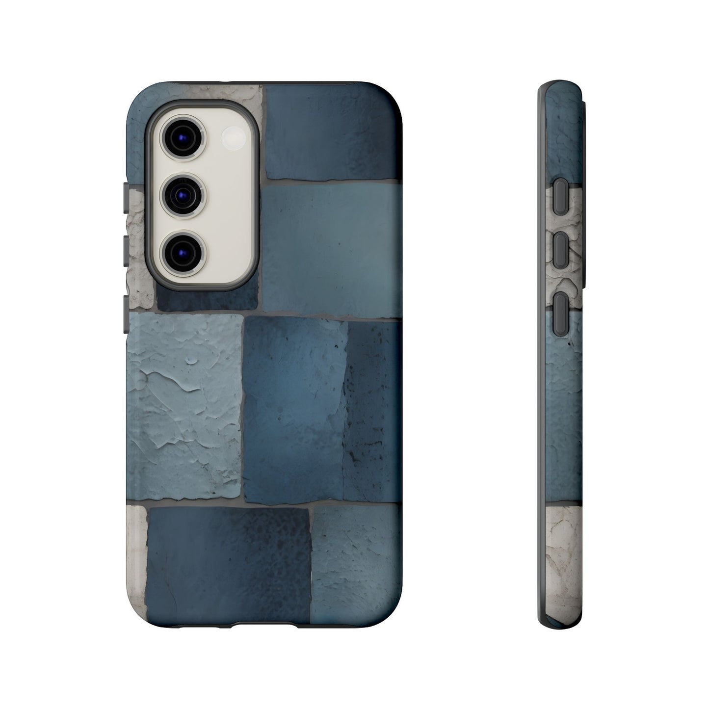 Urban Chic Blue Brick Textured Pattern/Compatible with Samsung|Abstract Art Case|Colorful Protective Cover|Artistic Gift|Vibrant Design