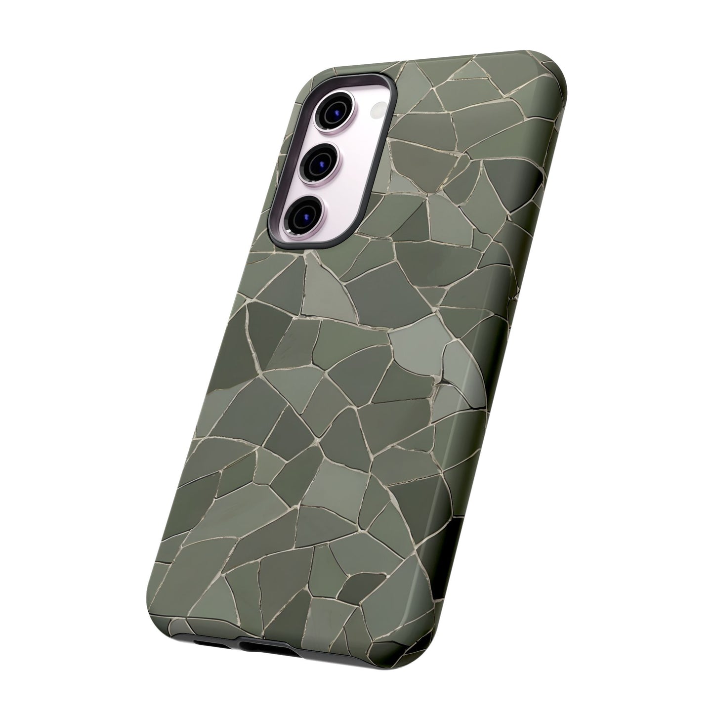 Sage Green Cracked Tile Phone Case Cover / Gift / Compatible with Samsung / Gift for Her, Birthday Present, Stylish Protection
