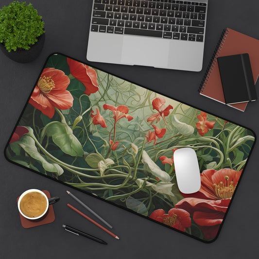 Enchanted Floral Desk Mat/Botanical Art Mouse Pad/Whimsical Flower Mouse Pad/Anti-Slip/Durable Mouse Pad/Gaming Mouse Pad