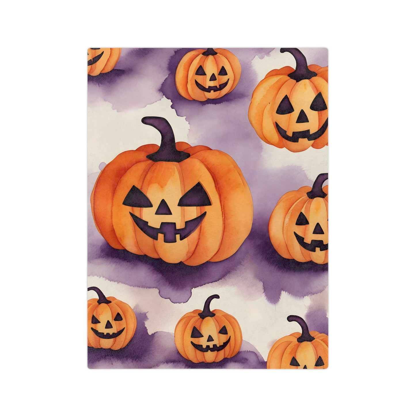 Halloween Pumpkin Velveteen Blanket | Cozy Fall Decor, Spooky Season Comfort, Jack-o'-Latterns, Perfect for Kids & Adults