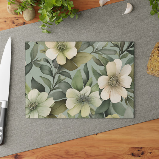 Serene Floral Cutting Board/Kitchen Cutting Board/Chopping Board/Large Cutting Board/Non-Slip Cutting Board/Durable Cutting Board