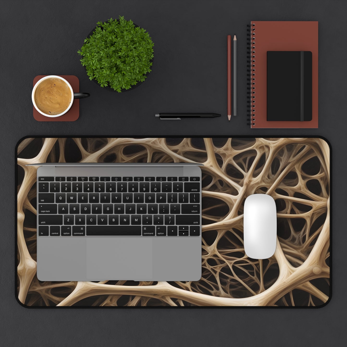 Intricate Network Desk Mat/Organic Pattern Mouse Pad/Abstract Art Mouse Pad/Anti-Slip Mouse Pad/Gaming Mouse Pad