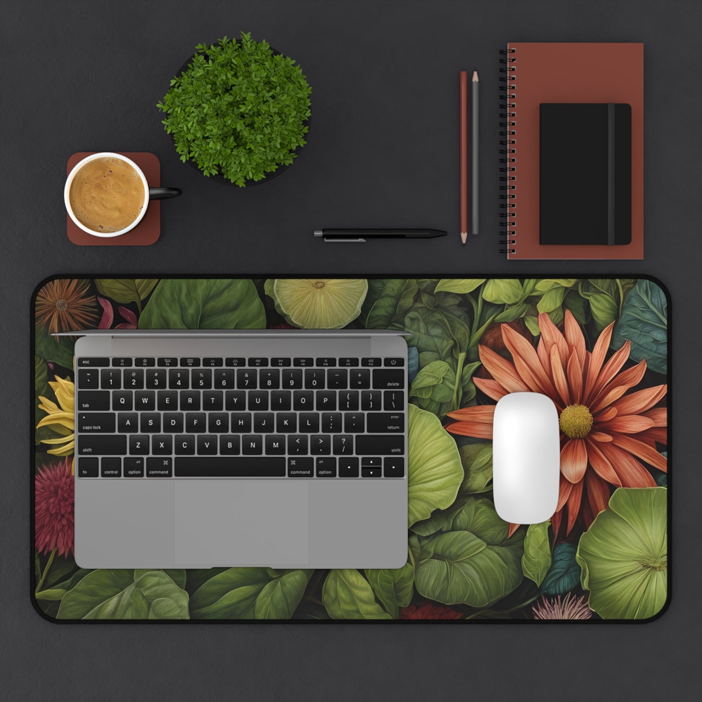 Lush Botanical Desk Mat/Floral Mouse Pad/Botanical Art Mouse Pad/Anti-Slip Mouse Pad/Durable Mouse Pad/Gaming Mouse Pad