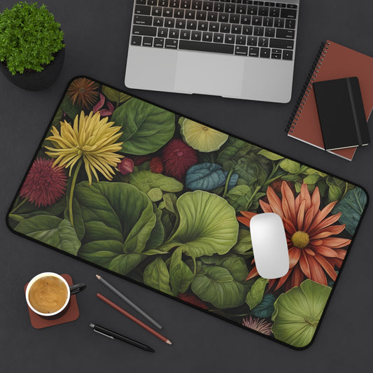 Lush Botanical Desk Mat/Floral Mouse Pad/Botanical Art Mouse Pad/Anti-Slip Mouse Pad/Durable Mouse Pad/Gaming Mouse Pad