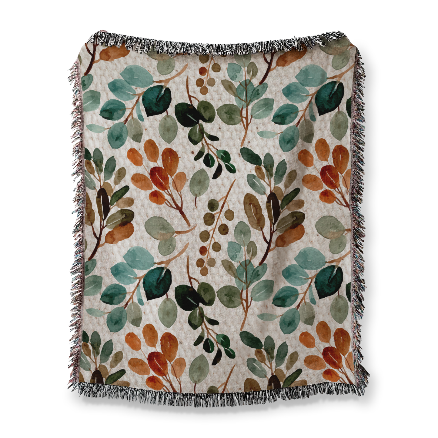 Botanical Woven Throw Blanket/Cozy Throw Blanket/Soft Throw Blanket/Floral Blanket/Home Decor/Living Room Decor/Sofa Throw