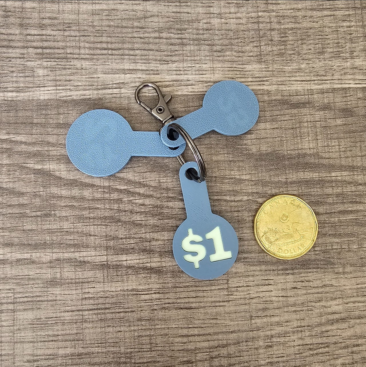 Never Forget a Coin! 3D Printed Canadian Cart Coins Keychain - Loonie/Toonie/Quarter Grocery Trolley Token - Unique Gift for Canadians