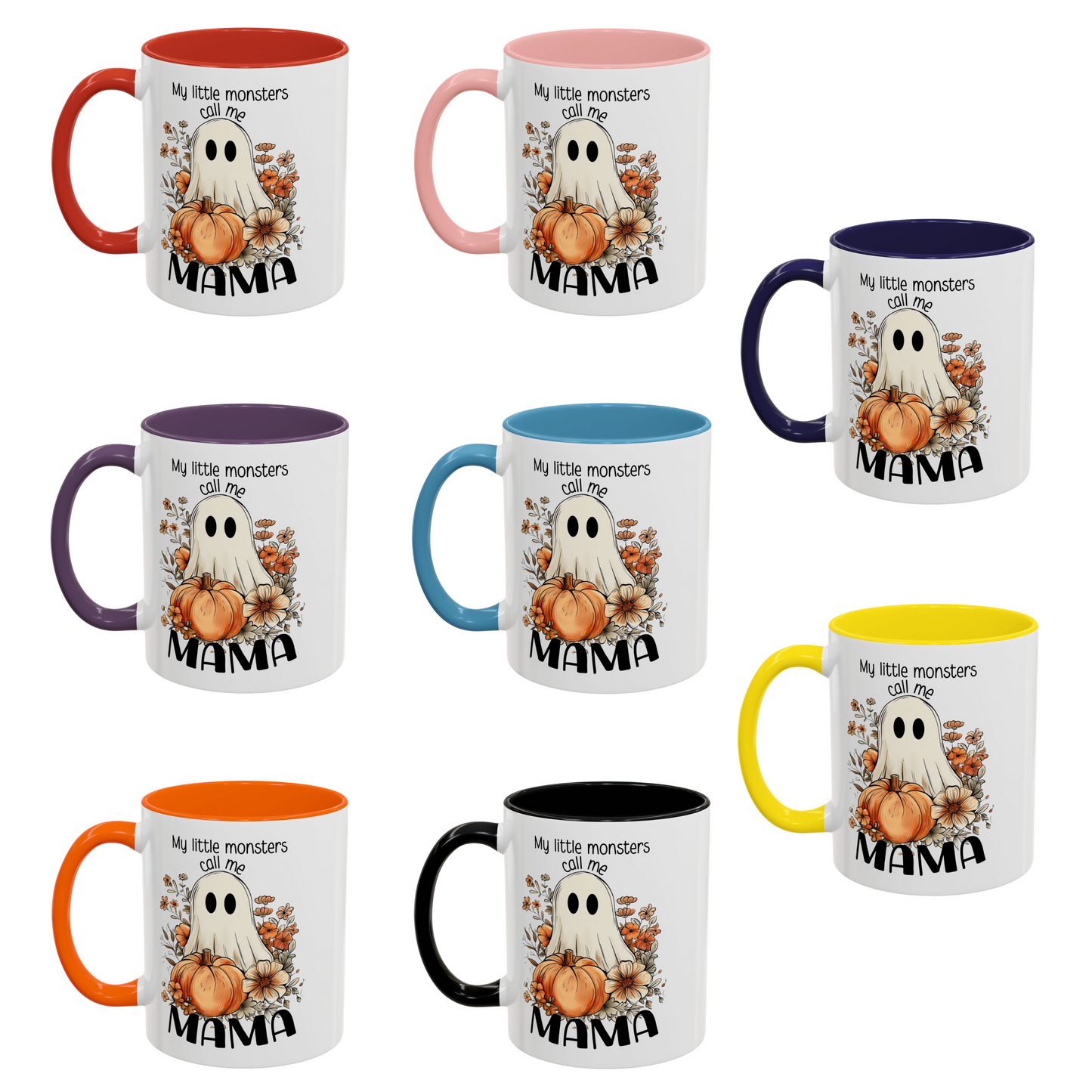 My Little Monsters Call Me Mama Halloween Coffee Mug - Perfect for Coffee Lovers, Halloween Gifts, Quirky Kitchen Decor, Holiday Present