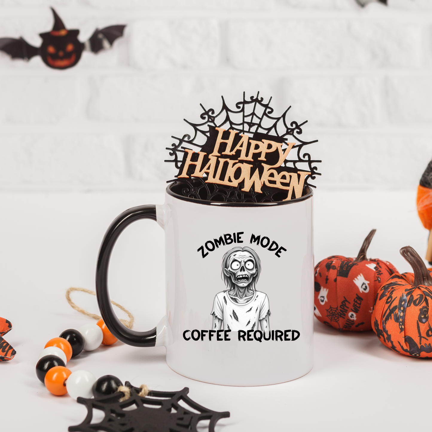 Funny Ceramic Zombie Mode Coffee Mug - Perfect for Coffee Lovers, Halloween Gifts, Quirky Kitchen Decor, Unique Holiday Present, Humor Mug
